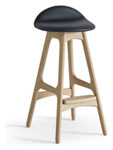 Findahl Buck low Barstool oak/soap, Sydney black leather