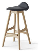 Findahl Buck low Barstool oak/soap, Sydney black leather