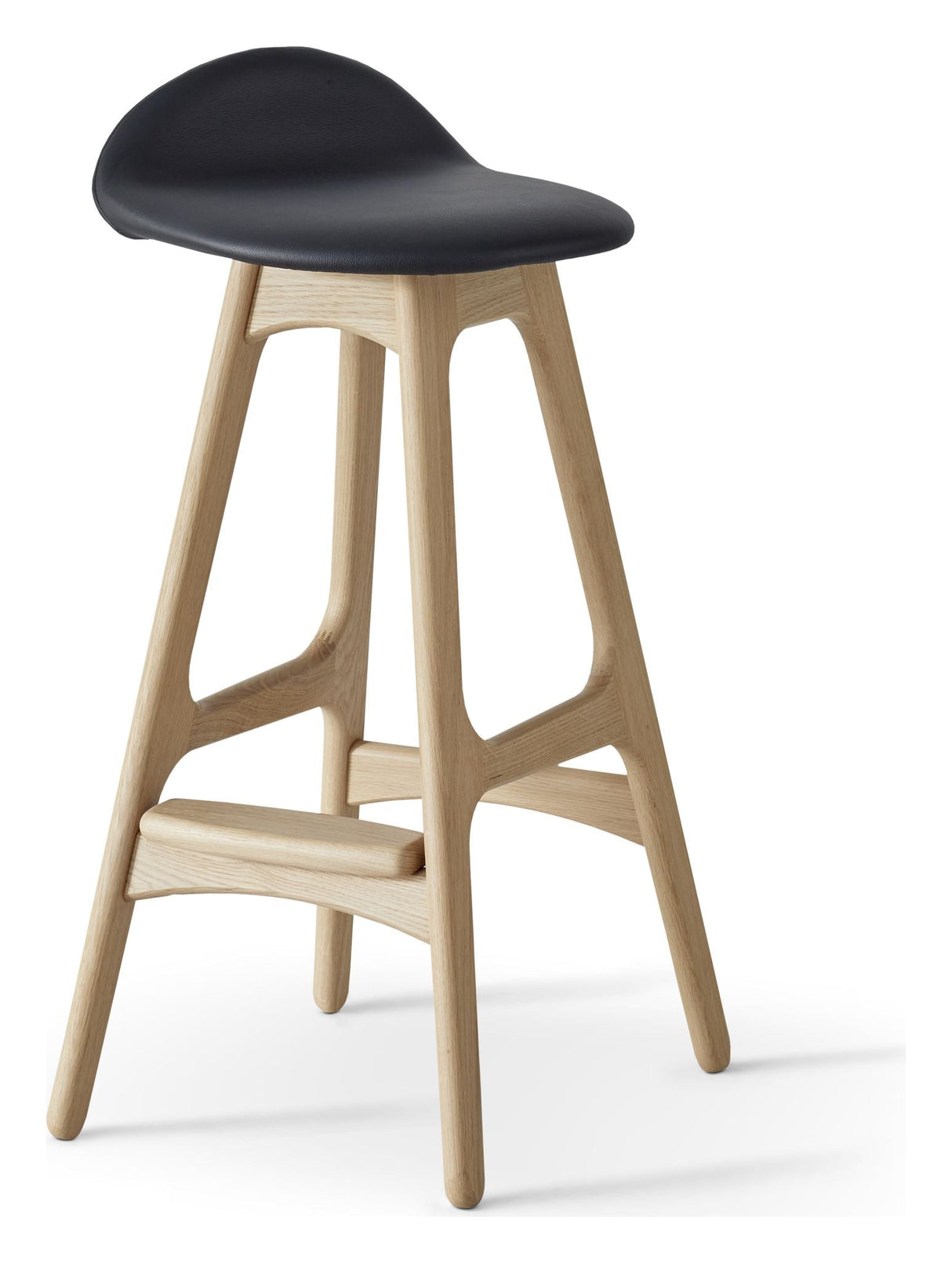 Findahl Buck low Barstool oak/soap, Sydney black leather