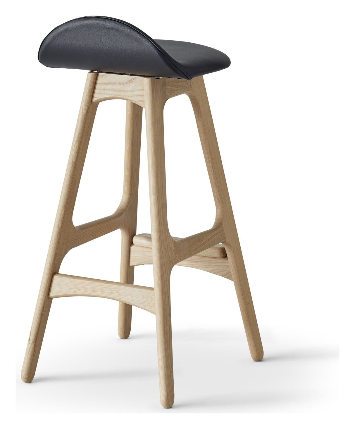 Findahl Buck low Barstool oak/soap, Sydney black leather