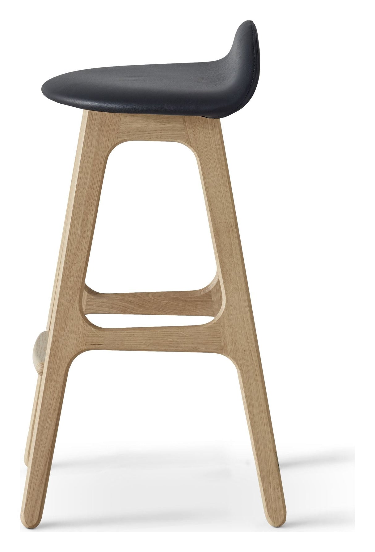 Findahl Buck low Barstool oak/soap, Sydney black leather