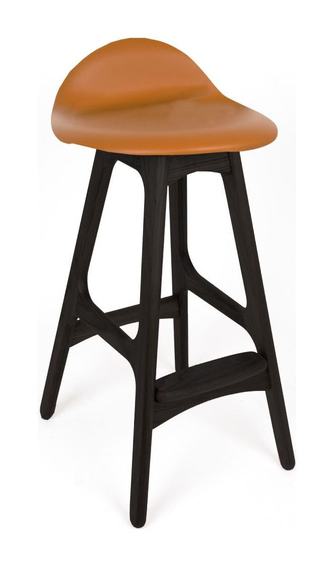 Findahl Buck low Barstool oak/black, Sydney cognac leather