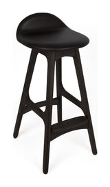 Findahl Buck low Barstool oak/black, Sydney black leather