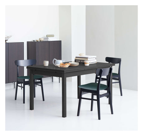 Findahl Mosbøl Dining chair, oak/black, Sydney green leather