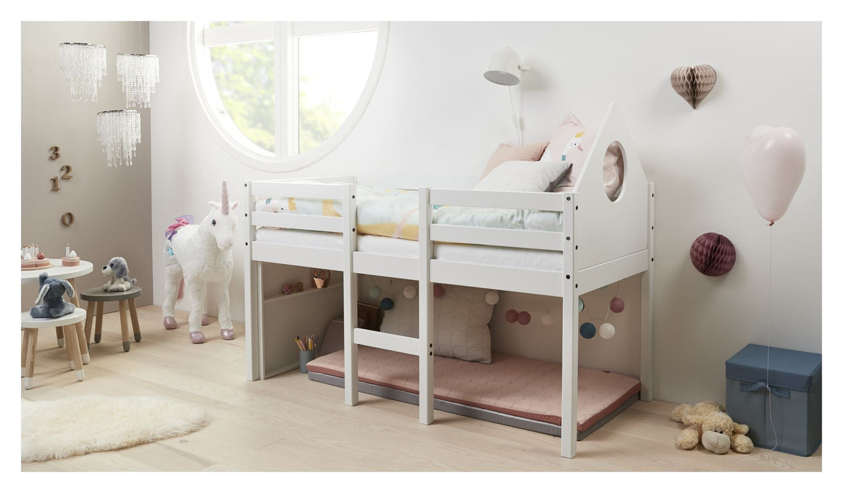 THUKA Alfred Junior bed with gable, White, 70x160