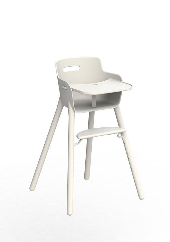 FLEXA Baby High Chair w/roll bar, White