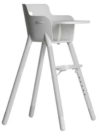 FLEXA Baby High Chair w/roll bar, White