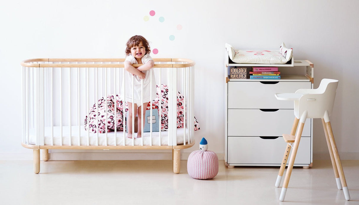 FLEXA Baby Cot, White/Beech