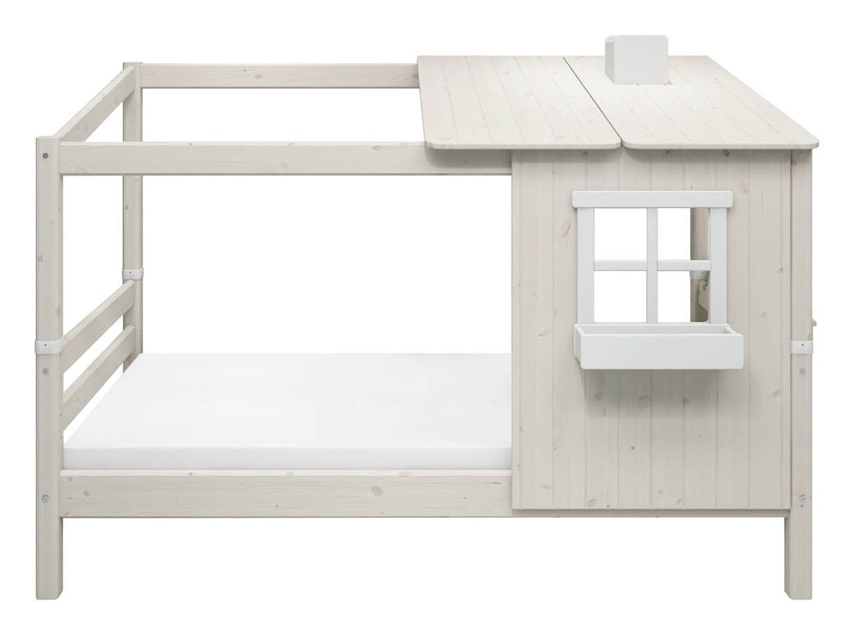 Classic Cot w. 1/2 House, white, 90x200