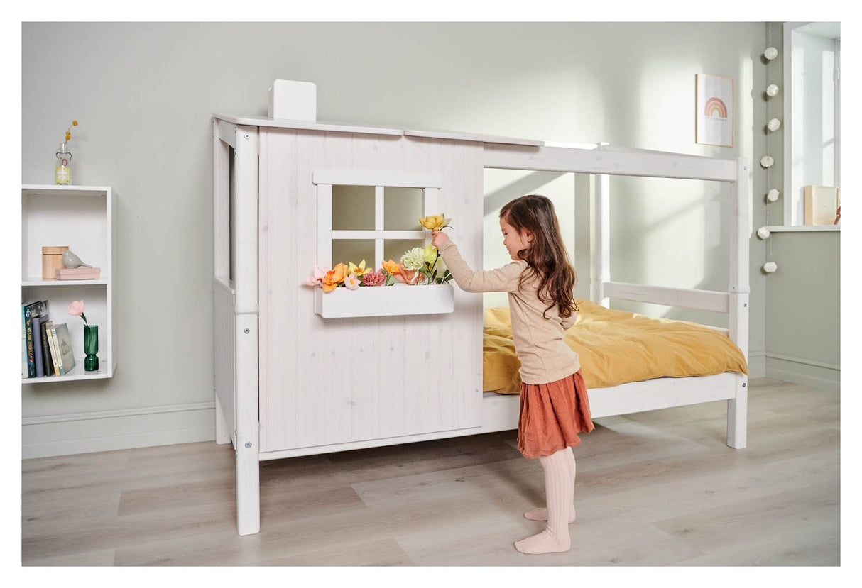 Classic Cot w. 1/2 House, white, 90x200