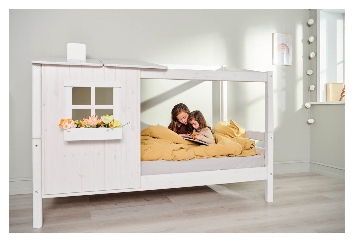 Classic Cot w. 1/2 House, white, 90x200