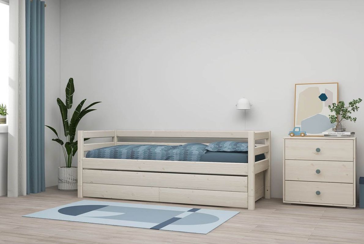 Classic Children's bed with drawers, white, 90x200