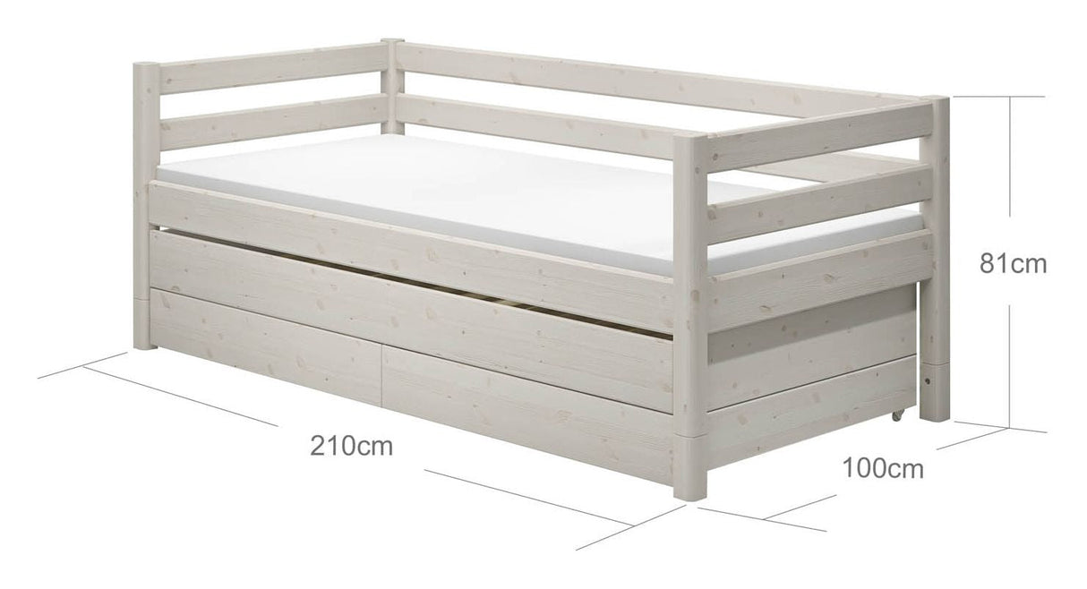 Classic Children's bed with drawers, white, 90x200