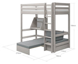 Classic Casa High Bed 90x200, Gray