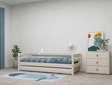 Classic Single Bed with Guest Bed 90x200, White pigmented