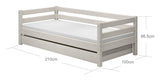 Classic Single Bed with Guest Bed 90x200, White pigmented