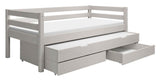 Classic Single Bed with Guest Bed and Drawers 90x200, Gray