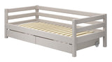 Classic Single Bed w. drawers 90x200, Gray