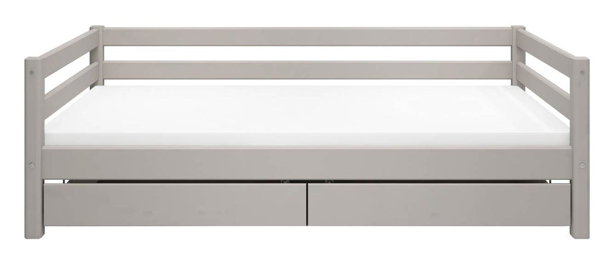 Classic Single Bed w. drawers 90x200, Gray