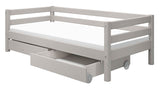 Classic Single Bed w. drawers 90x200, Gray