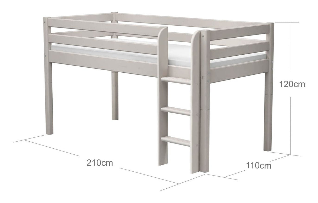 Classic Half High Bed 90x200, Gray