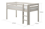 Classic Half High Bed 90x200, White