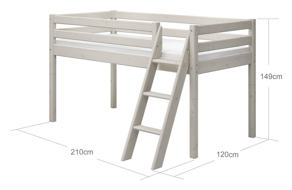 Classic Half High Bed, White, 90x200