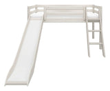 Classic Half-high bed with slide, white, 90x200