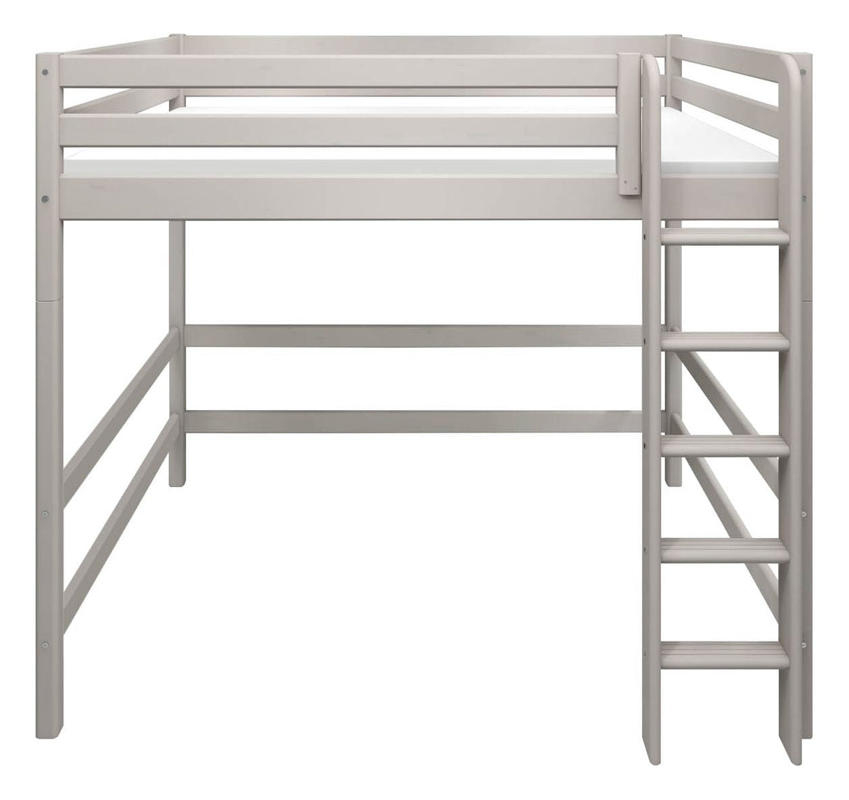 Classic High bed with straight ladder 140x200, Gray