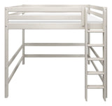 Classic High bed with straight ladder 140x200, White