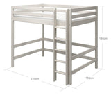 Classic High bed with straight ladder 140x200, White