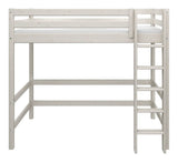 Classic High bed with straight ladder 90x200, White