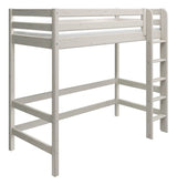 Classic High bed with straight ladder 90x200, White