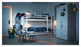 Classic Bunk bed with straight ladder, white, 90x200