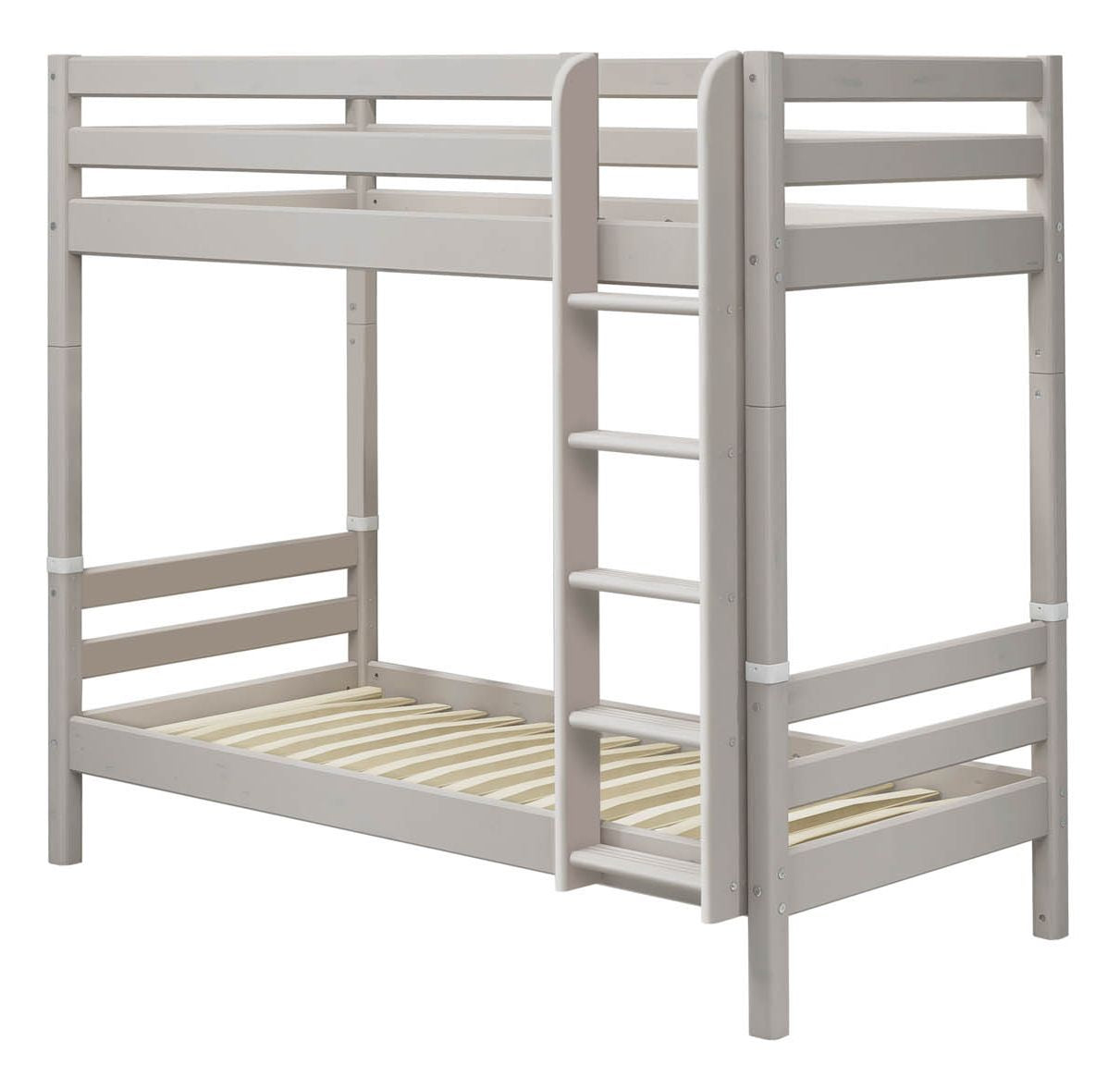 Classic Bunk Bed with Straight Ladder 90x200, Gray