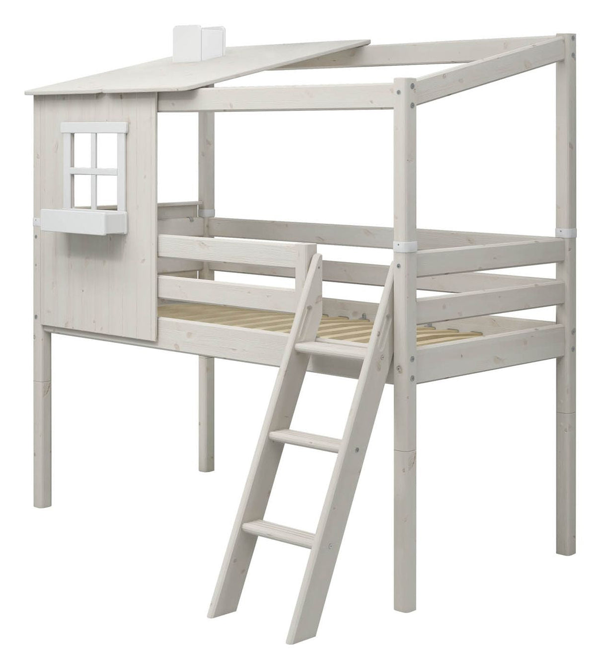 Classic Medium bed w. 1/2 House, white, 90x200