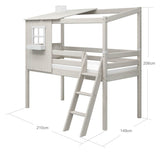 Classic Medium bed w. 1/2 House, white, 90x200