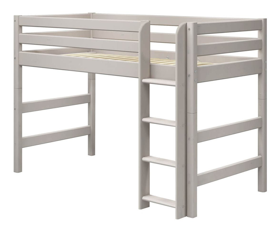 Classic Medium bed with straight ladder 90x200, Gray