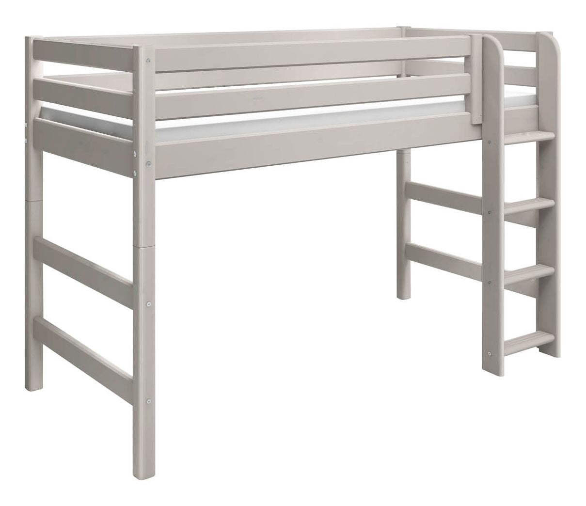 Classic Medium bed with straight ladder 90x200, Gray