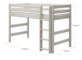 Classic Semi high bed, 90x200, white