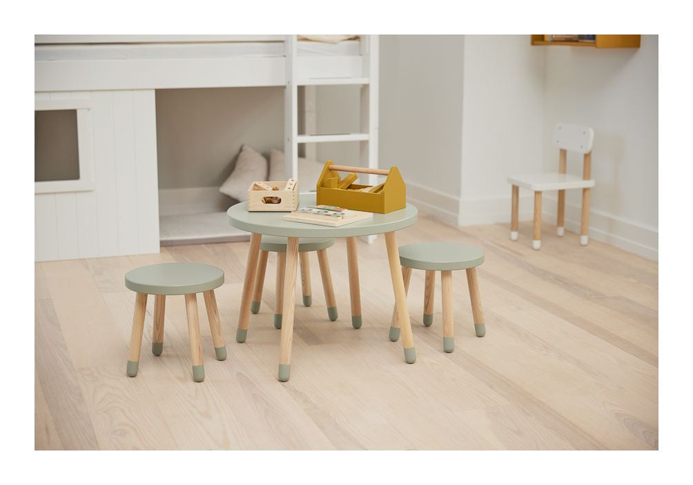 FLEXA Dots Play table, MDF and ash wood, Green