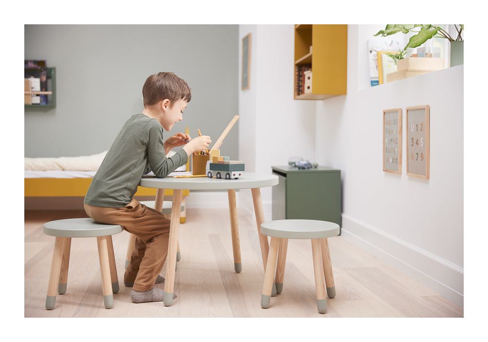 FLEXA Dots Play table, MDF and ash wood, Green