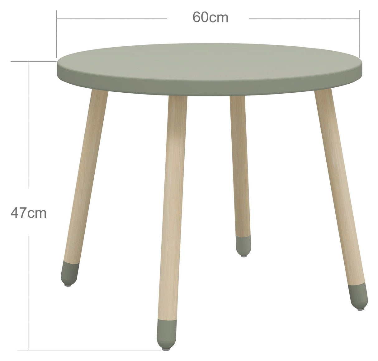 FLEXA Dots Play table, MDF and ash wood, Green