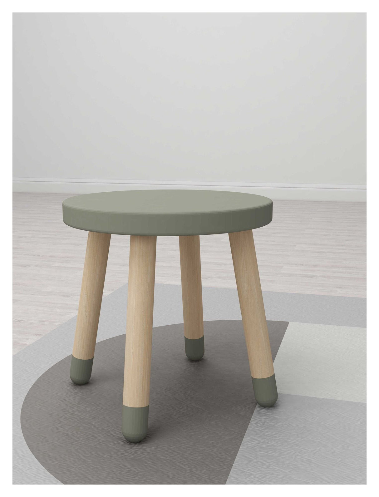 FLEXA Dots Stool, MDF and Ash Wood, Green