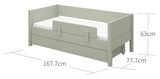 Ask Junior bed with bed horse and drawer, green