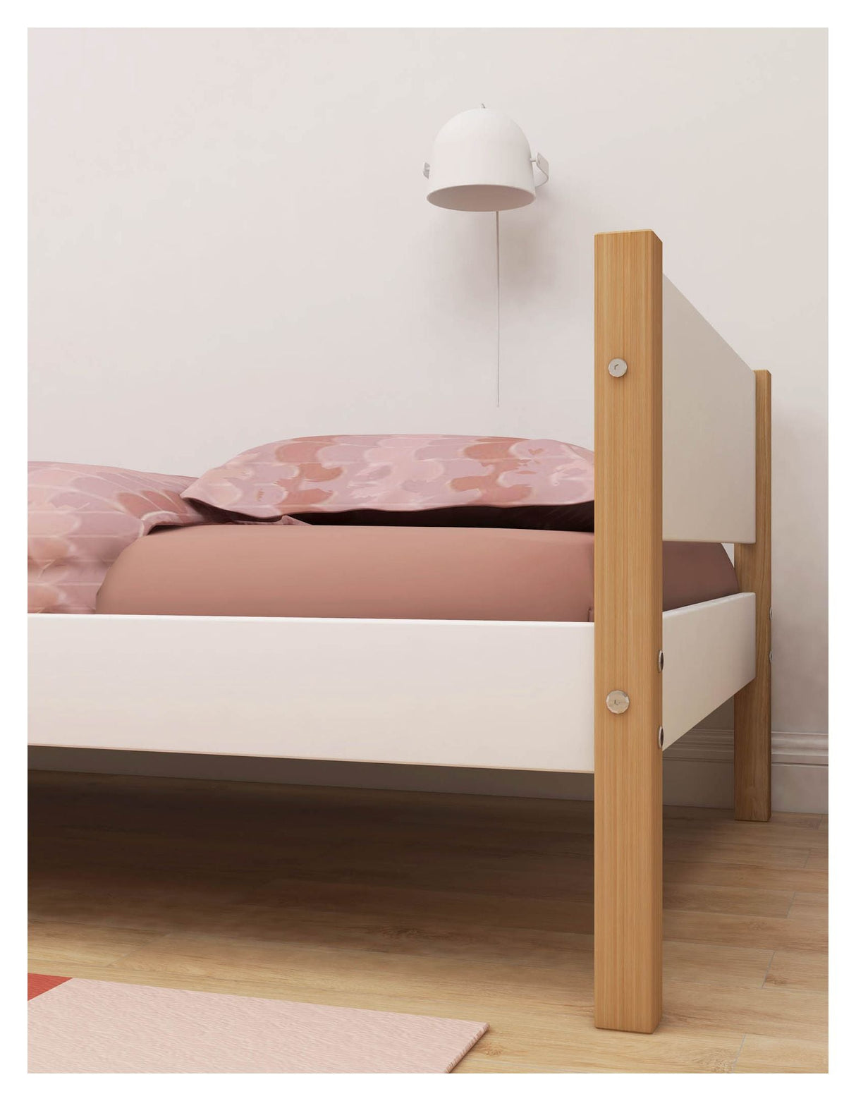 FLEXA Nor Children's bed white, 90x200 m. oak