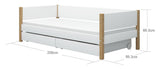 FLEXA Nor Children's bed w/2 drawers White. 90x200 m. oak bone