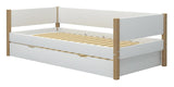 FLEXA Nor Children's bed with pull-out bed White 90x200 m. oak legs