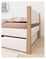 FLEXA Nor Children's bed with pull-out bed White 90x200 m. oak legs