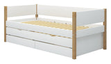 FLEXA Nor Children's bed with pull-out bed and drawers, White. 90x200 m. oak bone